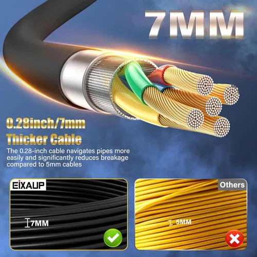 Miniatura 6 de Cámara de alcantarillado autonivelante de 165 pies/164.0 ft, transmisor integrado de 512 Hz, monitor HD 1080P de 10.1 pulgadas, impermeable IP68