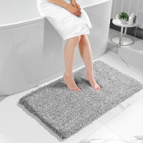 Miniatura 97 de Yimobra Alfombra de baño de felpa esponjosa, súper lanuda suave, cómoda, antideslizante, absorbente de agua, alfombra de baño de microfibra que se