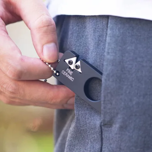 Miniatura 8 de Mini sacapuntas, sacapuntas portátil de bolsillo para piedra de esmeril, herramienta de afilado al aire libre con para salir de camping, senderismo