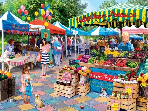 Miniatura 7 de Masterpieces Rompecabezas de 750 piezas para adultos y familia - Mercado de esquina - 18 x 24 pulgadas
