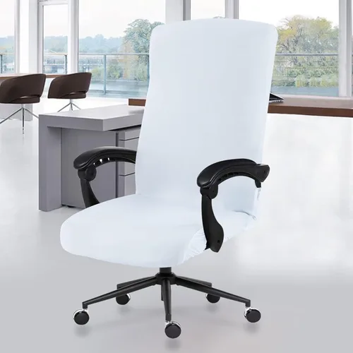 Miniatura 65 de Fundas elásticas para asiento de silla de oficina de escritorio - Funda universal de spandex para silla de computadora - Fundas removibles lavables