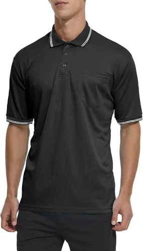 Miniatura 2 de Thapower Camisa de árbitro para hombre, camiseta de árbitro oficial de softbol y béisbol, disfraz de árbitro, manga corta, bolsillo en el pecho