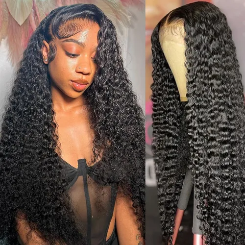 Miniatura 9 de Pelucas de cabello humano con encaje frontal HD de 13 x 6 pulgadas, cabello humano prearrancado, color negro natural, sin pegamento, peluca