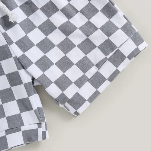 Miniatura 6 de Conjunto de ropa de verano para bebé, sin mangas, con capucha y pantalones cortos casuales