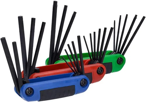 Urrea 49824 Juego de llaves hexagonales plegables con 3 fundas