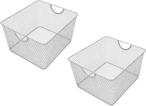 Miniatura 14 de YBM Home Organizador de despensa de cocina, cesta de alambre para estantes, armarios, despensa, encimera, cesta de almacenamiento abierta de malla