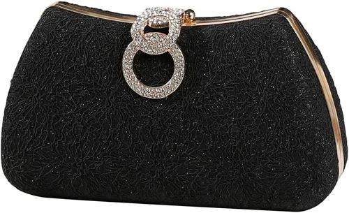 Miniatura 9 de Dreubea Bolso de noche de moda para mujer, bolso de embrague con cadena Champán