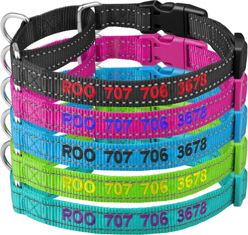 Miniatura 8 de Collar de Martingala personalizado para perro, collares de Martingala reflectantes con hebilla, collares de perro Martingala de entrenamiento