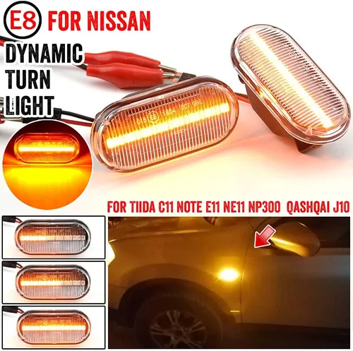 Miniatura 2 de 1 par de luces de marcador de guardabarros delanteros dinámicos LED marcadores laterales compatibles con Nis-san 350Z Z33 Frontier D40 Cube Z11