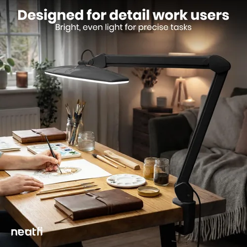 Miniatura 2 de Neatfi Elite - Lámpara de trabajo HD XL, 1600 lúmenes, 84 LED SMD, 6500K, atenuación no polar, luz de escritorio para el hogar, la oficina y la sala