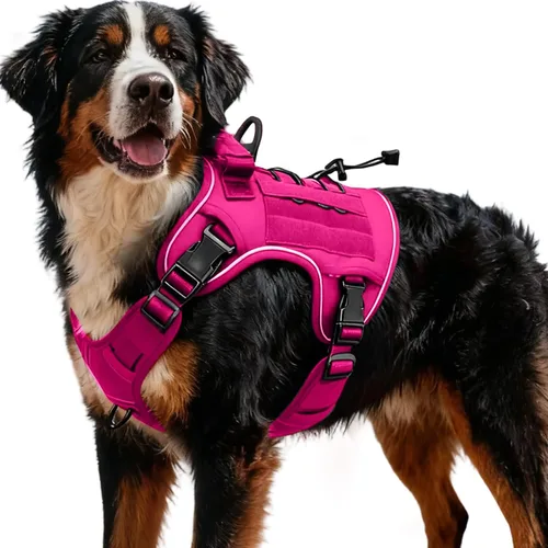 Miniatura 105 de Arnés táctico para perros grandes, chaleco reflectante ajustable sin tirones con sistema Molle, control de grado militar K9 para entrenamiento