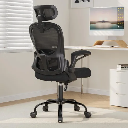Silla de oficina ergonómica de escritorio, capacidad de 330 libras, silla de computadora de respaldo alto con soporte lumbar, reposabrazos