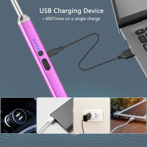 Miniatura 5 de MEIRUBY Encendedor eléctrico recargable USB, encendedor de arco, para velas, campamento, parrillada, deportes, herramienta para apasionados de lo