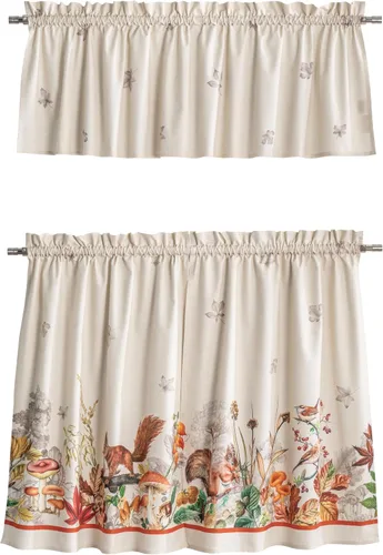 Miniatura 45 de Maison d' Hermine Juego de cortinas de cocina para ventanas, juego de cortinas de cocina 100% algodón, cenefas para el hogar [2 niveles