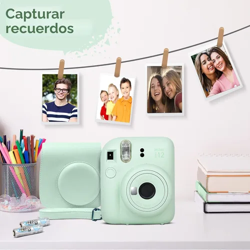 Miniatura 7 de Cámara instantánea Fujifilm Instax Mini 12 en color blanco arcilla y paquete de película Fuji (60 hojas) con accesorios Tiger resistentes, estuche
