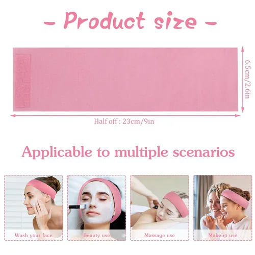 Miniatura 3 de Pimoys 30 diademas desechables para tratamientos faciales, cuidado de la piel de las mujeres, maquillaje, baño, deporte, blanco, negro, rosa