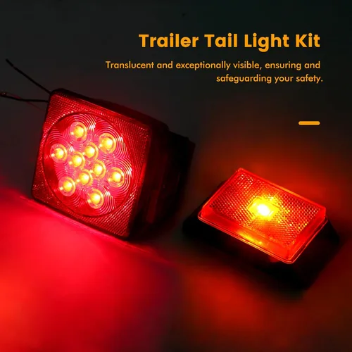 Miniatura 2 de MAXXHAUL 70205 Kit de luces para remolque, 12 V, todo LED, sumergible a la izquierda y derecha impermeable para remolques, lancha, remolque, camión