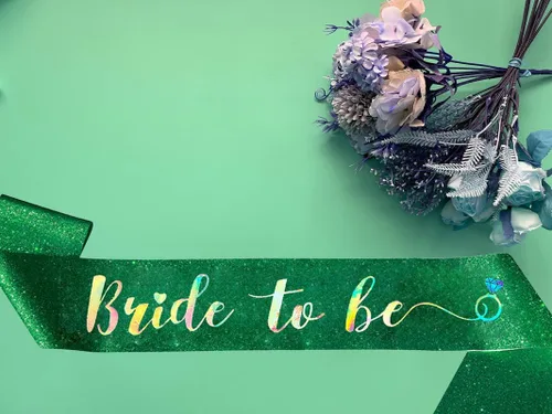 Tiara para fiesta de mujer, juego de banda y corona de novia para despedida de soltera Verde