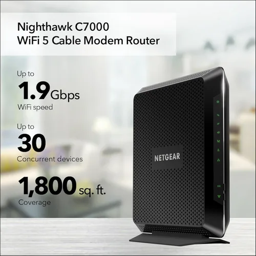Miniatura 7 de NETGEAR Nighthawk - Combo de módem router C7000 compatible con proveedores de cable, incluyendo Xfinity de Comcast, Spectrum, Cox, planes de hasta