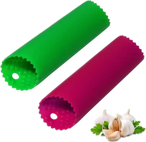Miniatura 8 de Sinnsally Pelador de ajo, rodillo removedor de piel, fácil y rápido de pelar dientes de ajo con rodillo de tubo de silicona, herramienta de cocina