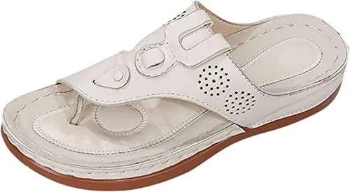 Miniatura 90 de Ladmiple Sandalias ortopédicas florales de moda 2023 con soporte de arco, zapatillas romanas casuales con puntera abierta
