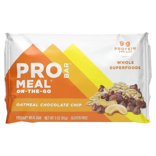 Miniatura 3 de ProBar Meal-On-The-Go, chispas de chocolate de avena, 12 barras, 3 oz (85 g) cada una