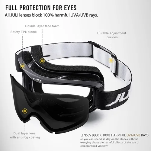 Miniatura 3 de Juli Gafas de esquí para niños, gafas de snowboard para niños y niñas, motos de nieve, esquí, patinaje, edad 3-8 4302