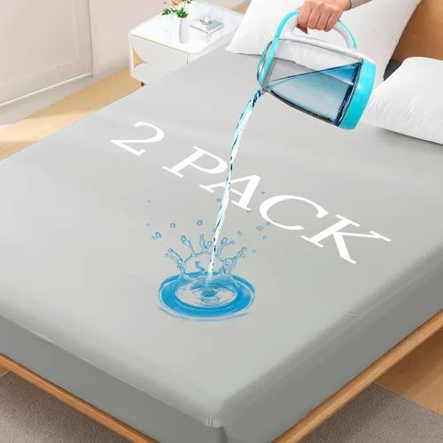 Miniatura 11 de Protector de colchón impermeable de tamaño individual - Funda ajustada para colchón, silenciosa, transpirable y lavable a máquina con bolsillos