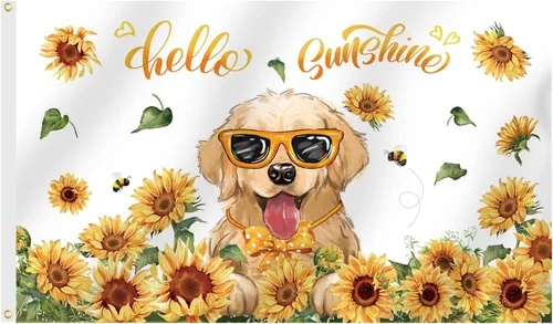 Miniatura 9 de SENSEVEN Bandera de perro Golden Retriever de 3 x 5 pies, de doble cara, pancarta de invierno para exteriores, Año Nuevo, reloj de fuegos