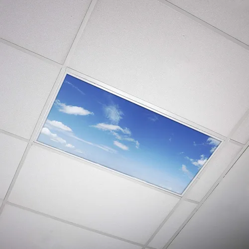 Miniatura 25 de Cubierta de luz fluorescente para luces de techo de aula, nubes rosadas, inserto de película retroiluminada de alta calidad 2 x 4