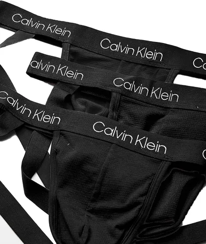 Miniatura 3 de Calvin Klein Ropa interior de hombre transpirable de malla de algodón correas para deportistas paquete de 3