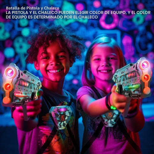 Miniatura 5 de Juego de Laser Tag de 2, Juego de Laser Tag para Niños Juego Interior y Exterior, Ideas de Regalo para Niños Adolescentes y Adultos, Juguetes