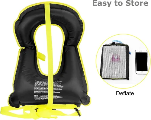Miniatura 5 de OMOUBOI Chaleco de esnórquel para adultos, chalecos de natación inflables para buceo, esnórquel, natación y seguridad (adecuado para 100-220 libras)