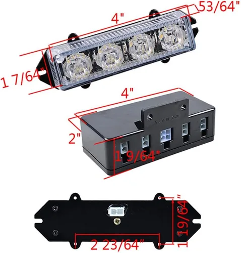 Miniatura 3 de CORP - Barra de luz estroboscópica de emergencia de 46 pulgadas con 108 LED y 4 luces estroboscópicas intermitentes de 4 LED, caja de control