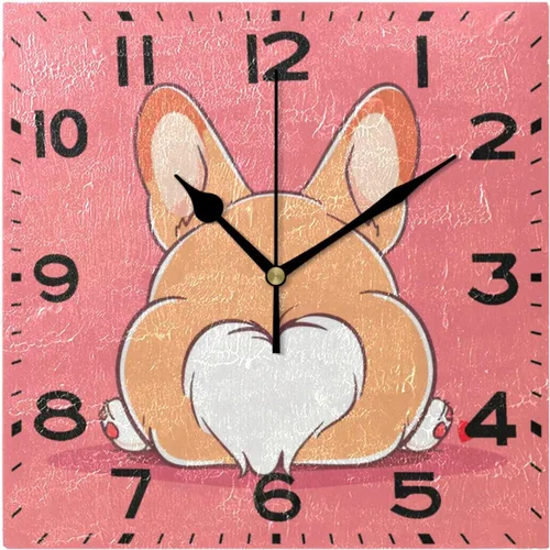 Miniatura 10 de Naanle Reloj de pared cuadrado con estampado de rocas en 3D, 8 pulgadas, funciona con pilas, reloj de escritorio analógico silencioso de cuarzo