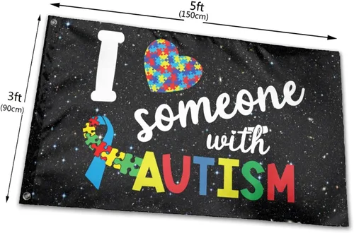 Miniatura 3 de Bandera de jardín de conciencia sobre el autismo, 12 x 18 pulgadas, a prueba de decoloración, doble cara para exterior/interior, con texto en inglés
