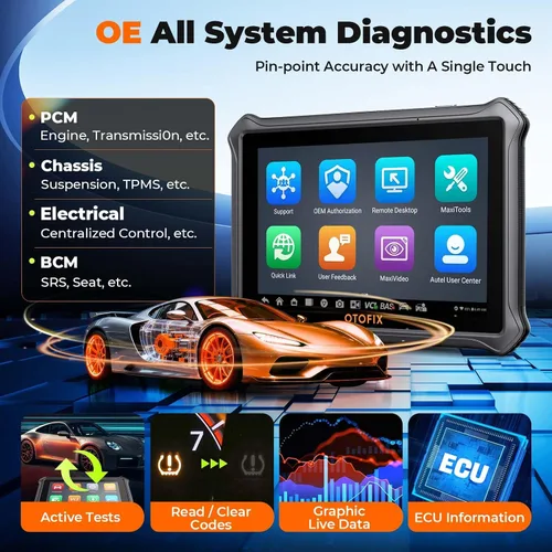 Miniatura 3 de OTOFIX D1 Lite Escáner Automotriz Bidireccional, herramienta de escaneo de diagnóstico de todo el sistema para el 99% de los coches con 2 años