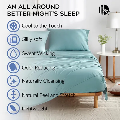 Miniatura 2 de YnM Paquete de 2 fundas de almohada 100% refrescantes, tamaño estándar/Queen (21 x 30 pulgadas), hierba marina