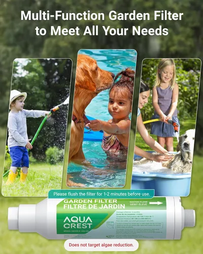 Miniatura 8 de AQUACREST - Filtro de agua para manguera de jardín para plantas, reduce en gran medida el cloro, el olor, mejora la salud de las plantas, ideal