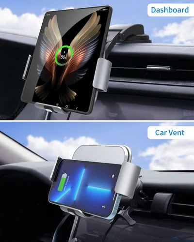 Miniatura 3 de Cargador inalámbrico de doble bobina para Galaxy Z Fold 6/5/mate xt, carga rápida, soporte de teléfono para Galaxy Z Fold 4/3, soporte para teléfono
