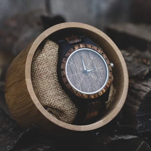 Miniatura 8 de Viking Gifts for Men Exquisite Norse Watch in Custom Wooden Box - Timeless Elegance