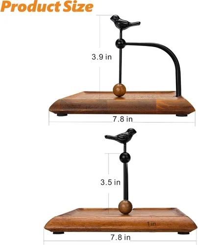Miniatura 4 de Servilletero de madera para mesa, servilleteros para servilletas de papel, servilletero plano de madera con mango en forma de pájaro, decoración