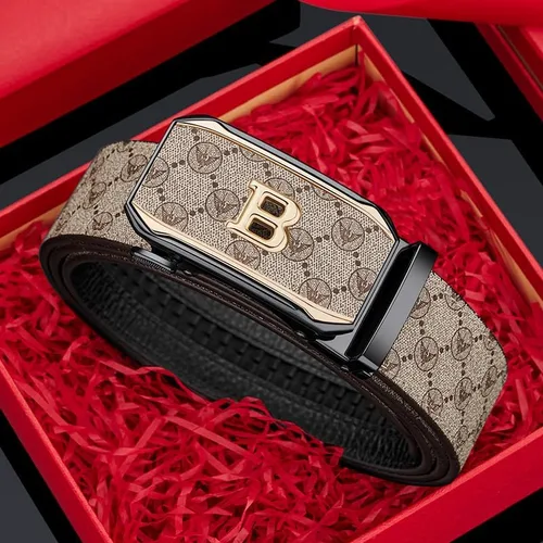 Miniatura 7 de VANNANBA Cinturón para hombre, cinturón de trinquete de moda de cuero genuino para hombres. Tamaño ajustable