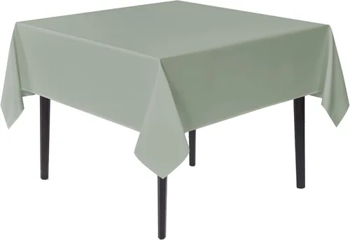 Miniatura 10 de Sancua Manteles cuadrados pequeños de 36x36 pulgadas - Mantel beige para mesas cuadradas o redondas, mantel de poliéster lavable para mesas