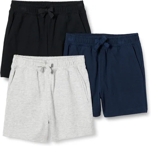 Amazon Essentials Pantalones cortos de algodón con cintura elástica, paquete de 3 unidades para niños y niños pequeños