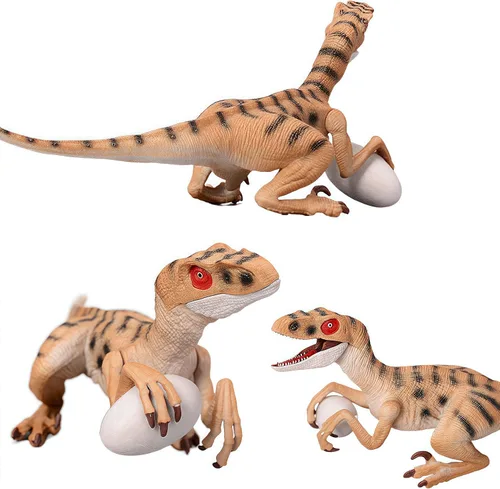 Miniatura 3 de Gemini & Genius - Figura de acción de velociraptor con mandíbula móvil y manos, juguete de dinosaurio para niños