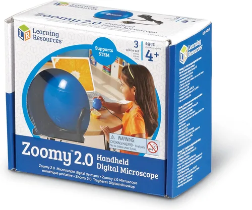 Miniatura 5 de Learning Resources Zoomy 2.0 Microscopio digital portátil, computadora, proyector o accesorios para pizarra blanca interactiva, azul, a partir de 4