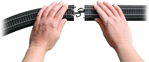 Miniatura 7 de Bachmann Trenes a presión E-Z TRACK E-Z TRACK SOBRE BAJO FIGURA 8 PISTAS PACK - Riel de aleación de acero con plataforma negra - Escala HO
