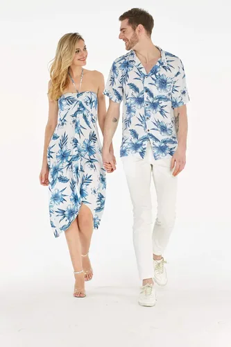 Miniatura 3 de Conjunto de traje de fiesta hawaiano Luau a juego para parejas, vestido camisero en negro Rafelsia