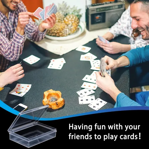 Miniatura 5 de Vicenpal Caja de Cartas de Juego de Plástico Transparente Estuche para Mazo de Cartas Soporte con Cierre a Presión Organizador de Almacenamiento